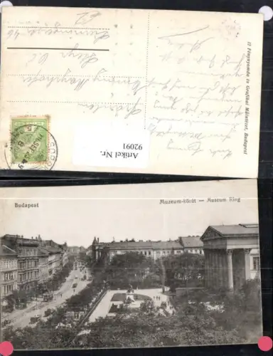 92091,Budapest Museum Ring Strassenansicht 1925