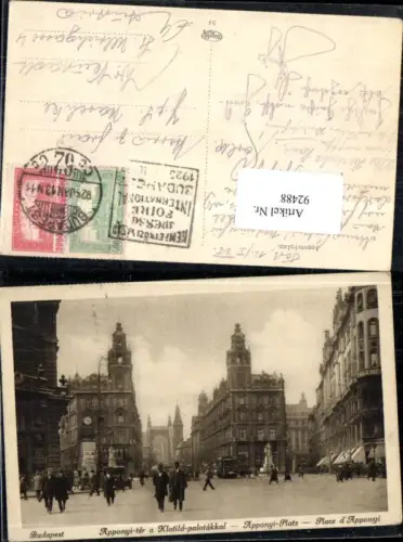 92488,Budapest Apponyi Platz Ansicht 1913