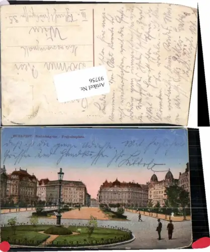 93756,Budapest Freiheitsplatz 1910 Laterne