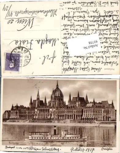 93758,Budapest m. Donau Dampfer Schiff