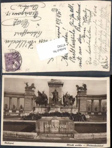 97582,Budapest Heldendenkmal 1918