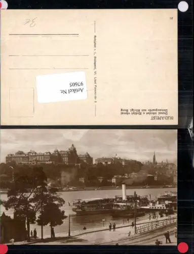 97605,Budapest Donaupartie m. Dampfer Schiff Landungssteg