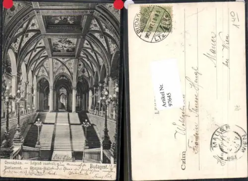 97645,Budapest Stiegen Halle Parlament