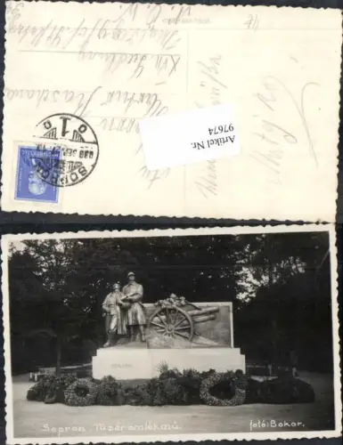 97674,Sopron Tüzer emlekmü Foto Bokor Artillerie Denkmal