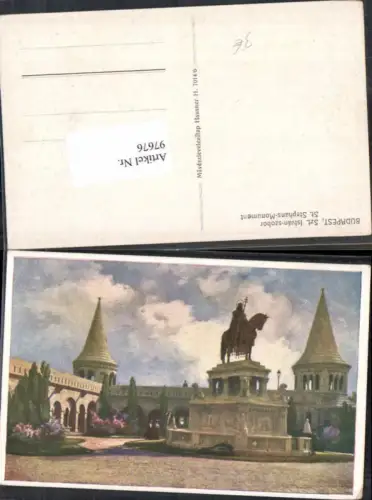 97676,Budapest St. Stephans Monument Künstlerkarte