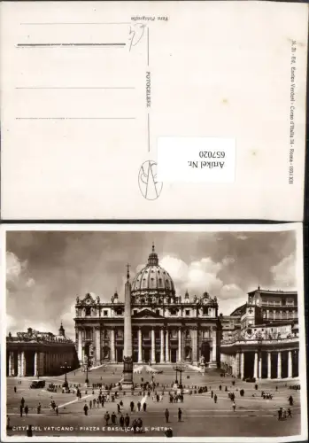 657020,Citta del Vaticano Piazza e Basilica di S. Pietro Roma Rom Vatikan
