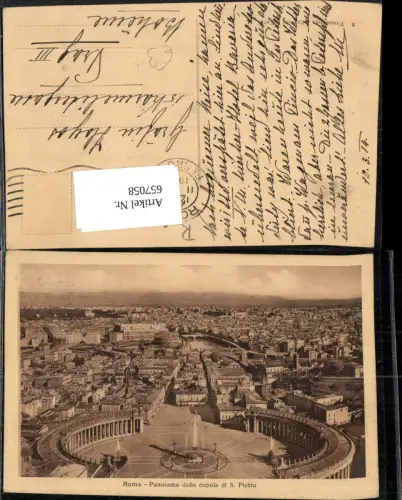 657058,Roma Rom Panorama dalla cupola di S. Pietro Petersdom Vatikan Vaticano