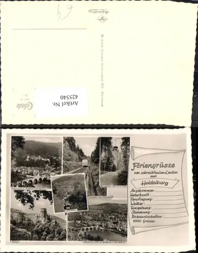 425540,Schreibfaulheit Feriengrüße von Schreibfaulen Leuten aus Heidelberg Bergbahn Schloss
