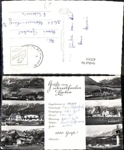 425551,Schreibfaulheit Grüße v. Schreibfaulen Leuten Edlach Kronichhof Peterhof Knappenhof