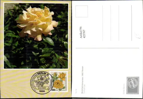 425767,Maximum Ak Wohlfahrtsmarken 1982 Rosen Teehybride Stempel Berlin