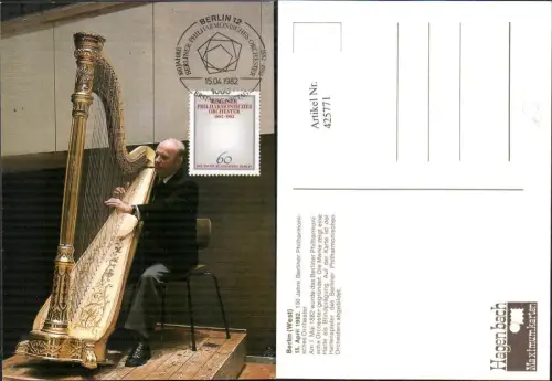 425771,Hagenbach Maximum Ak Berliner Philharmonisches Orchester Musik Harfe 1982 Stempel Berlin