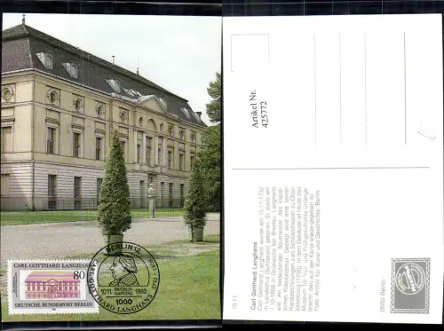 425772,Maximum Ak Carl Gotthard Langhans Museum Stempel Berlin