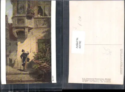 425782,Künstler Ak Carl Spitzweg Der Briefbote Briefträger Postmann Post pub F. A. Ackermann 289/2977