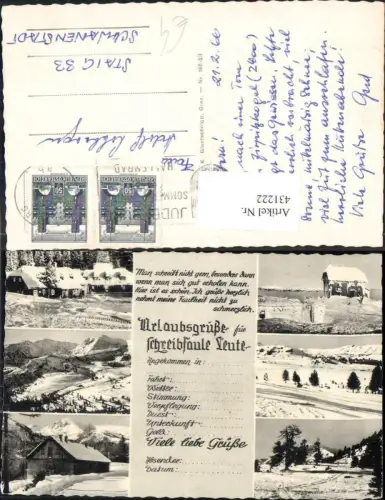 431222,Schreibfaulheit Urlaubsgrüße für Schreibfaule Leute Winterlandschaft Piste Hütte