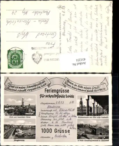 431231,Schreibfaulheit Feriengrüße für Schreibfaule Blankenese Hamburg St Pauli