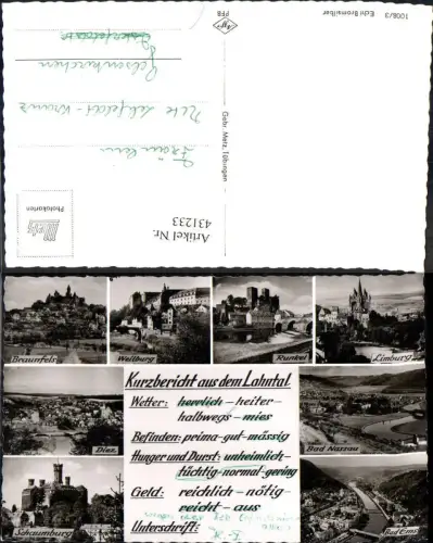 431233,Schreibfaulheit Kurzbericht a. d. Lahntal Braunfels Weilburg Runkel Limburg Diez