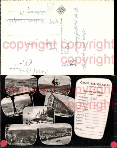465102,Schreibfaulheit Gruß Telegramm Boppard a. Rhein Filsen Sesselbahn
