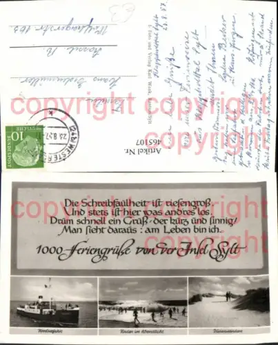 465107,Schreibfaulheit 1000 Feriengrüße Insel Sylt