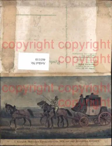 465110,Künstler Ak Gustav Müller Extrapostgespann Postkutsche 1836 Post Briefträger