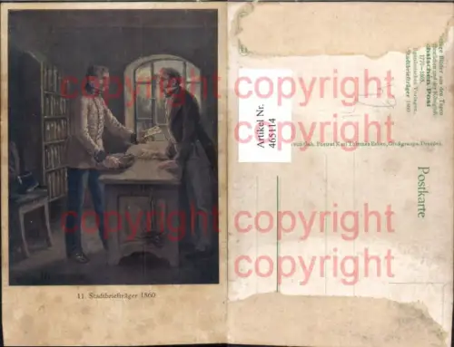 465114,Künstler Ak Gustav Müller Stadtbriefträger 1860 Post Briefträger