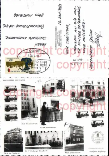 465129,;Mehrbild Ak Augsburg Postämter Briefkasten Post Postkasten Stempel Feier Eröffung