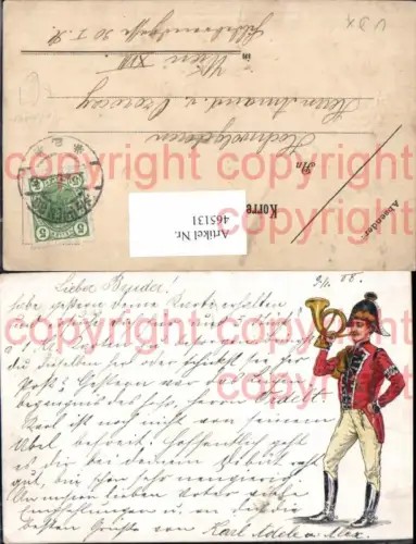 465131,Künstler Ak Postbote Briefträger Post Posthorn Postwesen