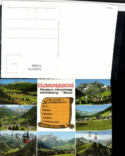 513996,Schreibfaulheit Urlaubs-Kurzbericht Riezlern Hirschegg Mehrbildkarte