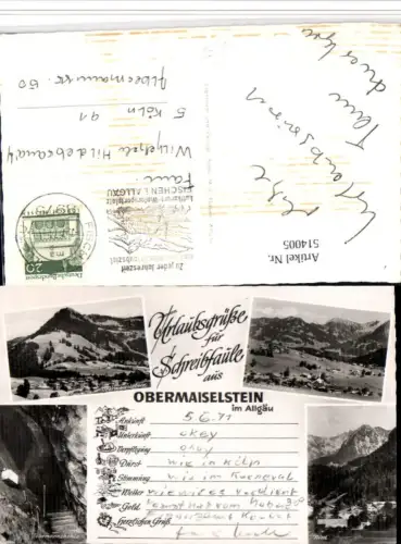 514005,Schreibfaulheit Urlaubsgrüße für schreibfaule Obermaiselstein Allgäu