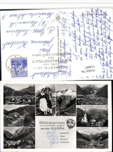514007,Schreibfaulheit Bildtelgramm aus dem Zillertal Mehrbildkarte