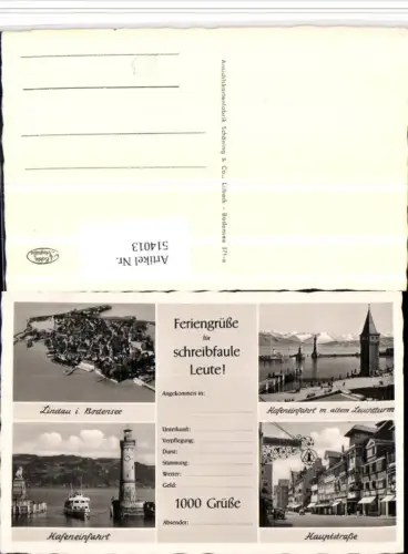 514013,Schreibfaulheit Feriengrüße für schreibfaule Leute Lindau Mehrbildkarte