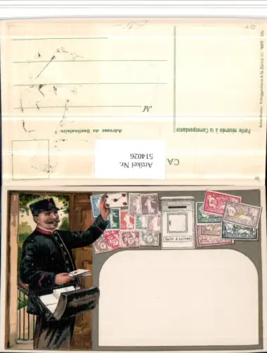 514026,Präge Künstler Litho Briefträger Briefkasten pub H. Guggenheim 14877