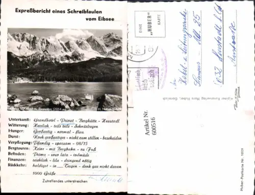 600516,Schreibfaulheit Expreßbericht v. Eibsee
