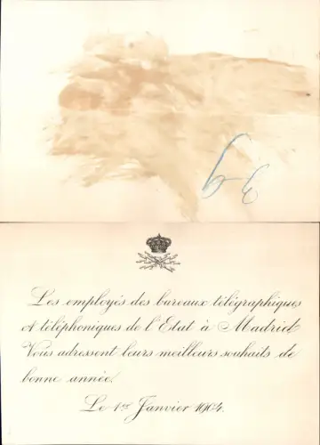 626000,Postwesen Post Madrid Spanien Bureaux telegraphique 1904