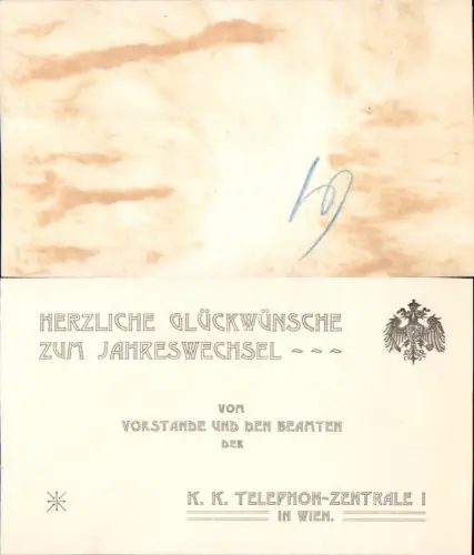 626021,Postwesen Wien Telephon Zentrale 1 Neujahrskarte