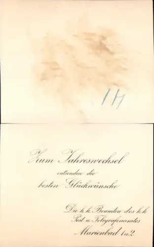 626022.Postwesen Marienbad K.K. Telegraphen Postamt 1904