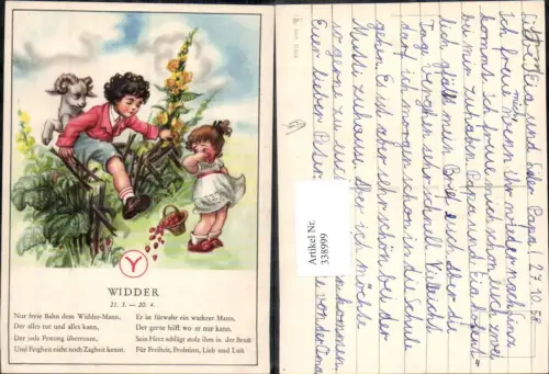 338999,Künstler Ak Widder Sternzeichen Text Astrologie Astronomie