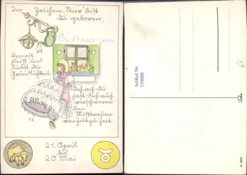 339008,Künstler Ak Stier Sternzeichen Astrologie Astronomie