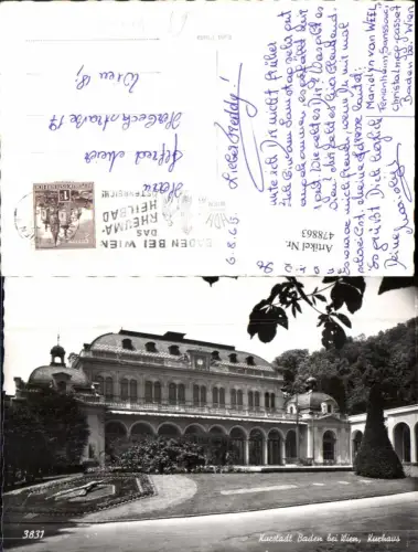 478863,Foto Ak Blumenuhr Kurstadt Baden b. Wien Kurhaus