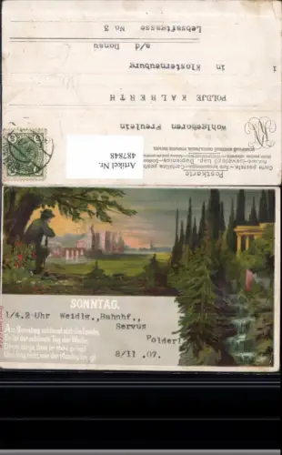 487848,Künstler Ak Wochentag Sonntag Allegorie