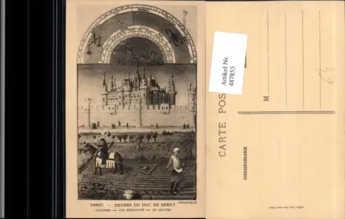 487855,Künstler Ak Heures du duc de Berry Octobre Les Semailles Le Louvre Zeiten Bauern