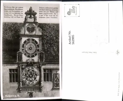 562995,Heilbronn a. Neckar Rathaus-Uhr Astronomische Uhr