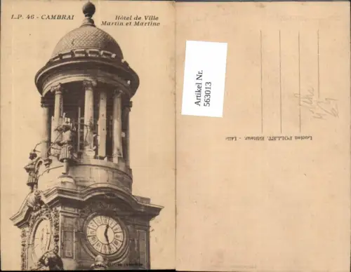 563013,Cambrai Hotel de Ville Martin et Martine Kunstuhr Uhr