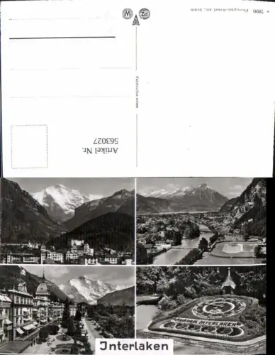 563027,Mehrbild Ak Interlaken Blumenuhr Kursaal