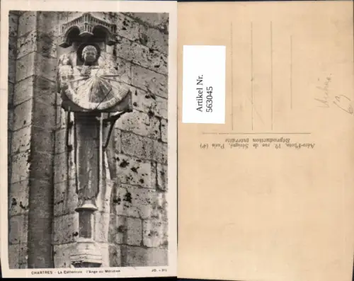 563045,Chartres La Cathedrale L Ange du Meridien Sonnenuhr Uhr