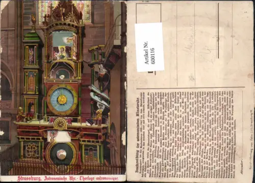 600116,Mechanische Ak Astronomische Uhr Straßburg Strasbourg L horloge astronomique