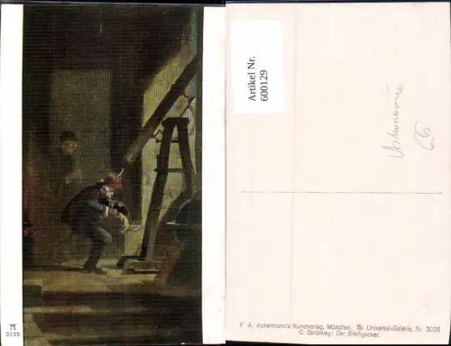 600129,Künstler Ak Carl Spitzweg Der Sterngucker Astronomie Fernrohr