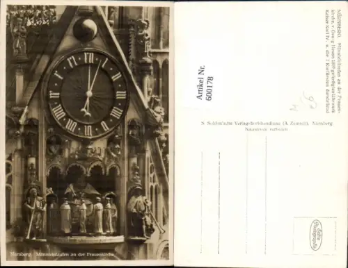600178,Foto Ak Astronomische Uhr Nürnberg Männleinlaufen a. d. Frauenkirche