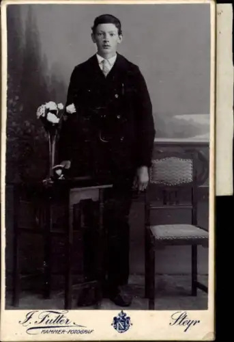 389145,CDV Junger Mann Portrait Neustift pub Josef Futter Steyr