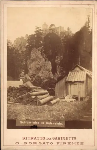 400668,CDV Schlossruine in Gutenstein Ruine pub G. Sorgato Firenze
