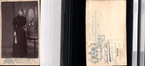 530250,CDV Kabinettfoto Atelier Leopold G. Hlas Wien Frau Kleid